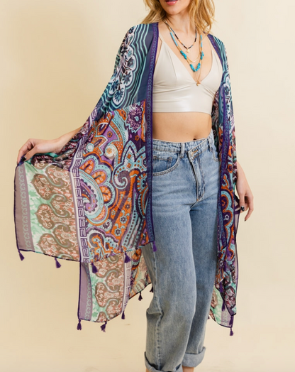 Paisley Print kimono