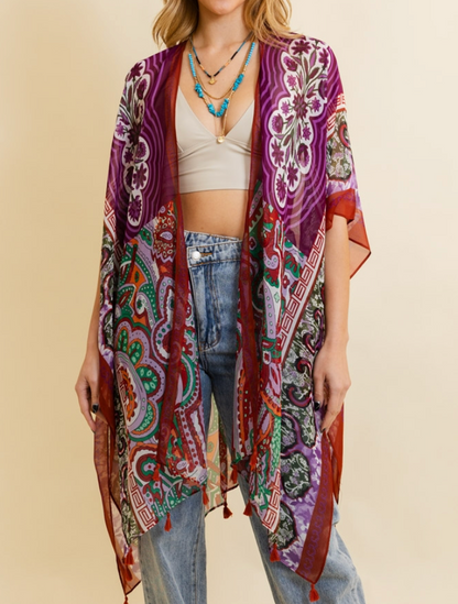 Paisley Print kimono