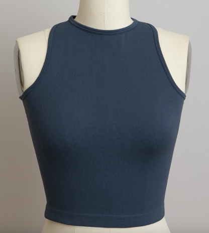 Elsa High Neck Racerback crop top