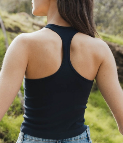 Elsa High Neck Racerback crop top