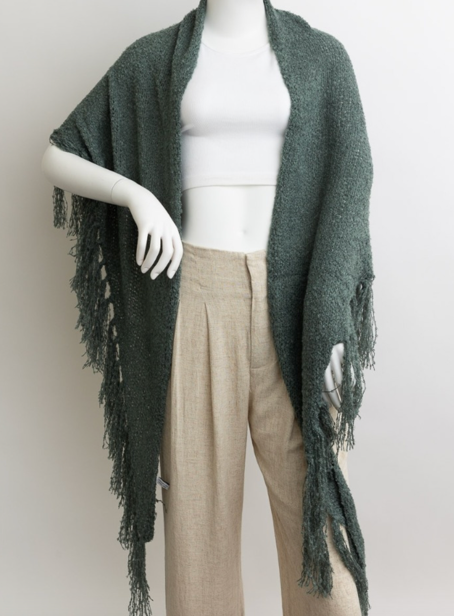 Susan Cozy Tassel Knit Wrap scarf