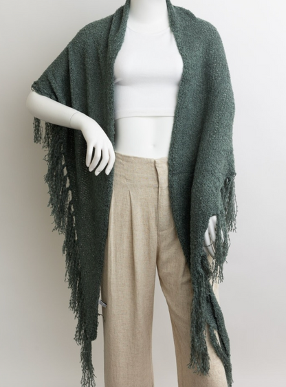 Susan Cozy Tassel Knit Wrap scarf