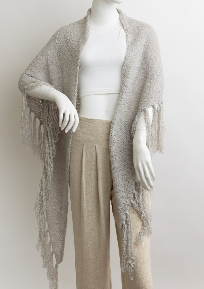 Susan Cozy Tassel Knit Wrap scarf