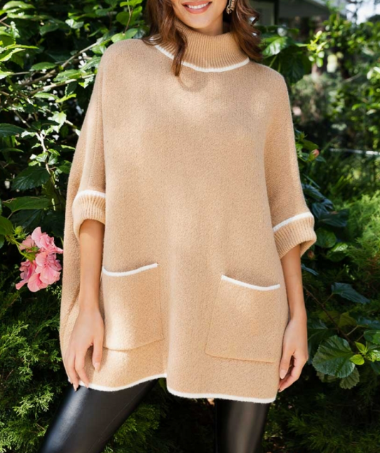 Luz Turtle neck poncho