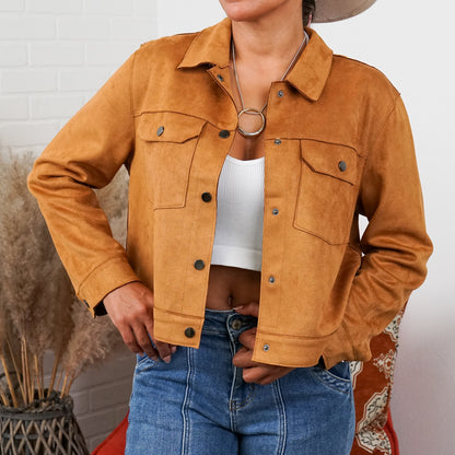 Lyssa Suede Trucker Jacket