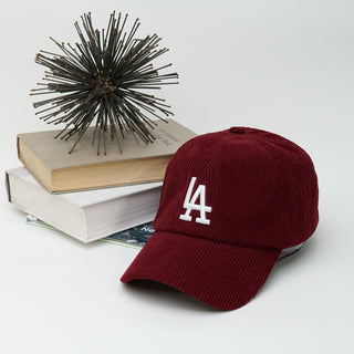 Los Angeles Adjustable Strap Baseball Cap | One size fist most | LA Logo Corduroy