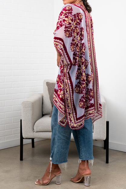 Colette floral velvet kimono