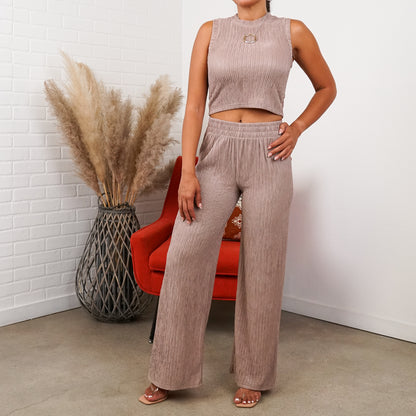 Lauren Crinkled Plisse 2pc Loungewear Set