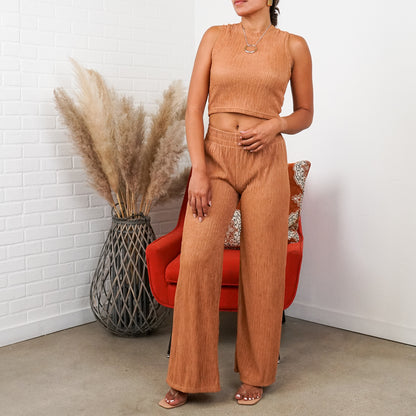 Lauren Crinkled Plisse 2pc Loungewear Set