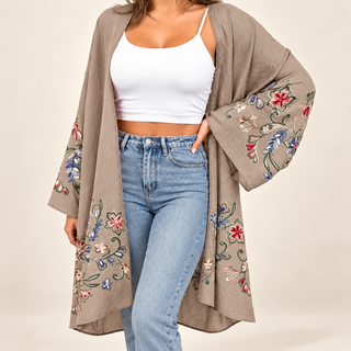 Long sleeve Embroidered Summer Cardigan