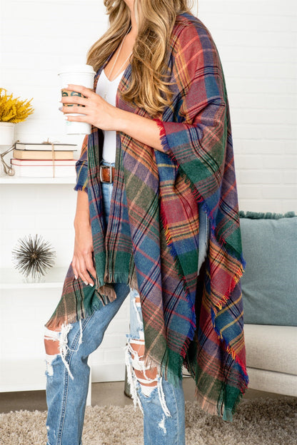 Alicia Lightweight Plaid Ruana