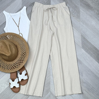 Linen crop pants