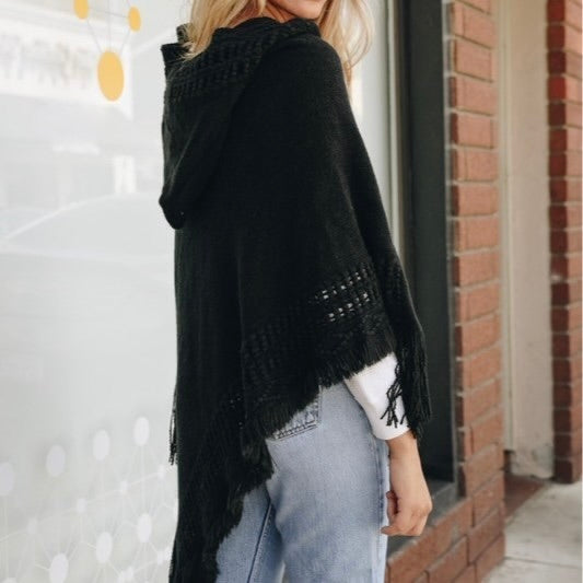 Emily Classic knit hooded Poncho