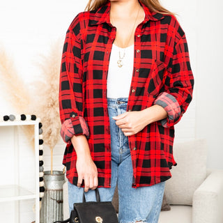 Regi Super soft comfy Plaid button up Oversized