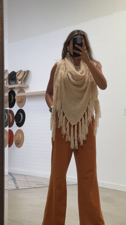Susan Cozy Tassel Knit Wrap scarf